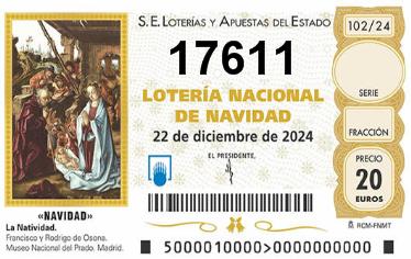 Comprar número 17611 para Lotería de Navidad 2025