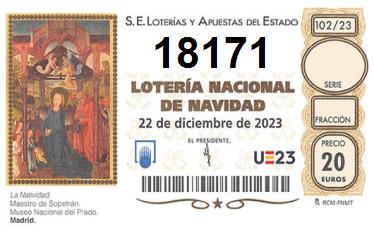Comprar número 18171 para Lotería de Navidad 2024