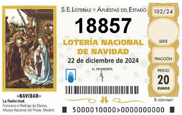 Comprar número 18857 para Lotería de Navidad 2025