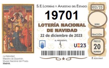 Comprar número 19701 para Lotería de Navidad 2024