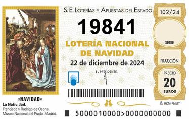 Comprar número 19841 para Lotería de Navidad 2025