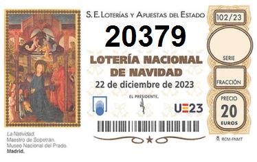 Comprar número 20379 para Lotería de Navidad 2024