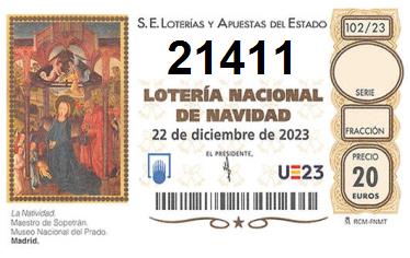 Comprar número 21411 para Lotería de Navidad 2022