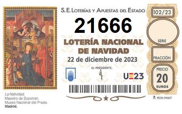 Comprar número 21666 para Lotería de Navidad 2024