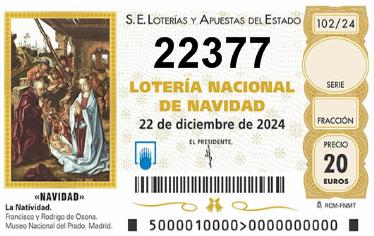 Comprar número 22377 para Lotería de Navidad 2025