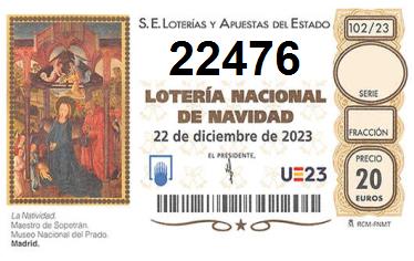 Comprar número 22476 para Lotería de Navidad 2024