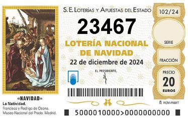 Comprar número 23467 para Lotería de Navidad 2025