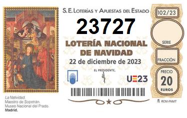 Comprar número 23727 para Lotería de Navidad 2024