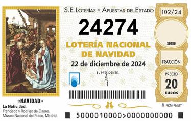 Comprar número 24274 para Lotería de Navidad 2025