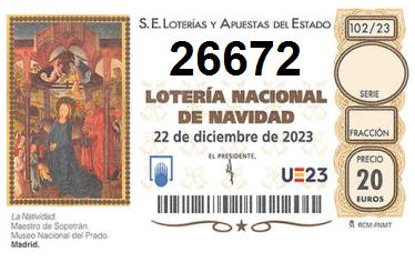 Comprar número 26672 para Lotería de Navidad 2024