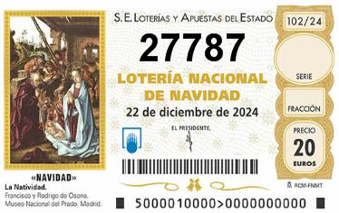 Comprar número 27787 para Lotería de Navidad 2024