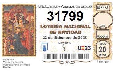 Comprar número 31799 para Lotería de Navidad 2022
