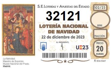 Comprar número 32121 para Lotería de Navidad 2024