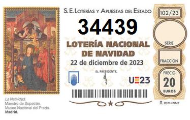Comprar número 34439 para Lotería de Navidad 2022