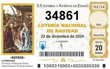 Comprar número 34861 para Lotería de Navidad 2024