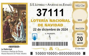 Comprar número 37111 para Lotería de Navidad 2024