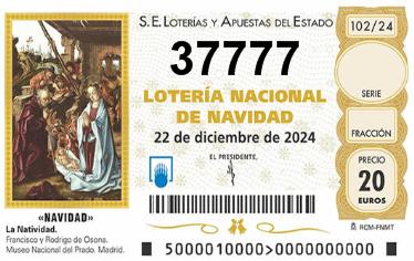 Comprar número 37777 para Lotería de Navidad 2025