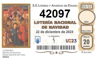 Comprar número 42097 para Lotería de Navidad 2024
