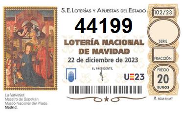 Comprar número 44199 para Lotería de Navidad 2022