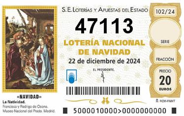 Comprar número 47113 para Lotería de Navidad 2025