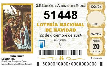 Comprar número 51448 para Lotería de Navidad 2025