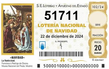 Comprar número 51711 para Lotería de Navidad 2025