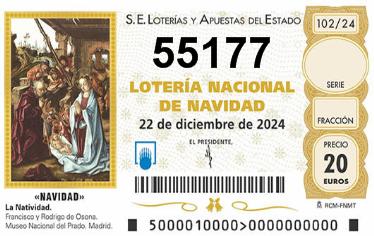 Comprar número 55177 para Lotería de Navidad 2025