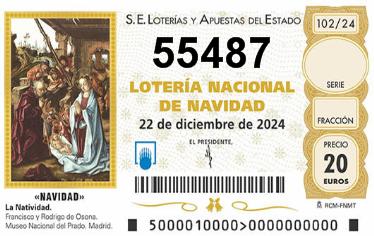 Comprar número 55487 para Lotería de Navidad 2025