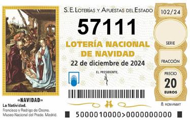 Comprar número 57111 para Lotería de Navidad 2024