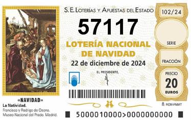 Comprar número 57117 para Lotería de Navidad 2025