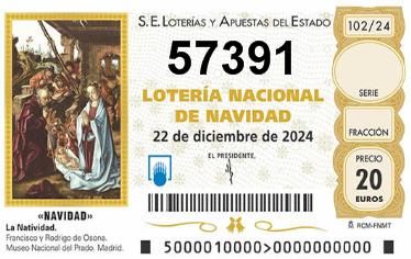 Comprar número 57391 para Lotería de Navidad 2025