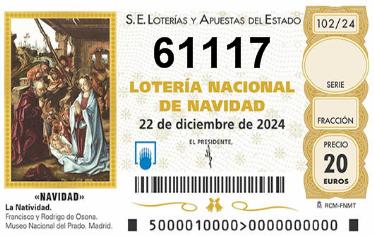 Comprar número 61117 para Lotería de Navidad 2025