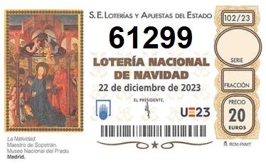 Comprar número 61299 para Lotería de Navidad 2024