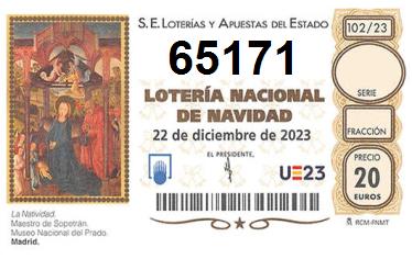 Comprar número 65171 para Lotería de Navidad 2024