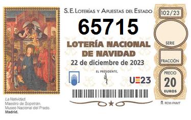Comprar número 65715 para Lotería de Navidad 2022