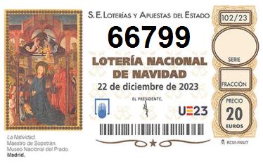 Comprar número 66799 para Lotería de Navidad 2022