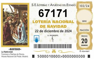 Comprar número 67171 para Lotería de Navidad 2025