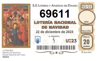 Comprar número 69611 para Lotería de Navidad 2022