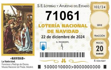 Comprar número 71061 para Lotería de Navidad 2024