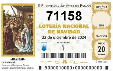 Comprar número 71158 para Lotería de Navidad 2025