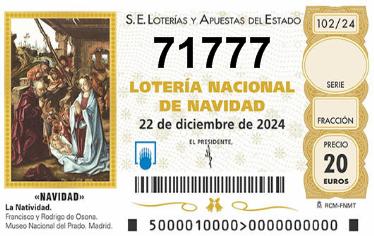 Comprar número 71777 para Lotería de Navidad 2024