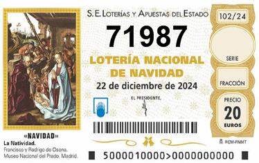 Comprar número 71987 para Lotería de Navidad 2024