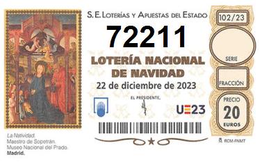 Comprar número 72211 para Lotería de Navidad 2022