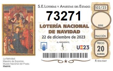 Comprar número 73271 para Lotería de Navidad 2022
