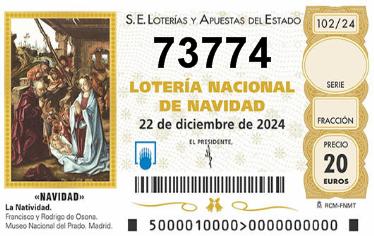 Comprar número 73774 para Lotería de Navidad 2025