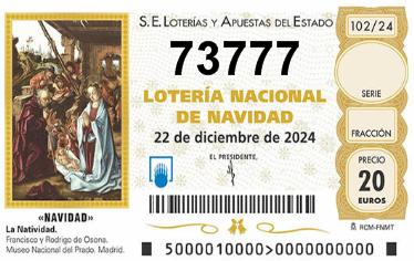 Comprar número 73777 para Lotería de Navidad 2025