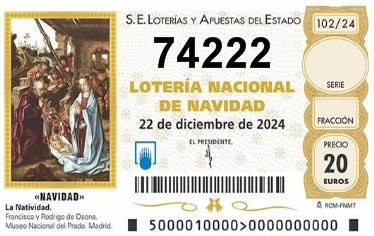 Comprar número 74222 para Lotería de Navidad 2025
