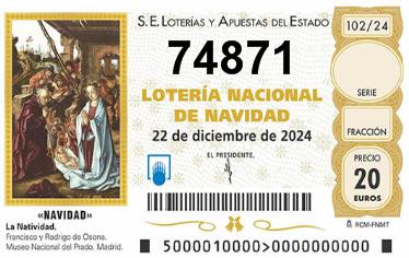 Comprar número 74871 para Lotería de Navidad 2025