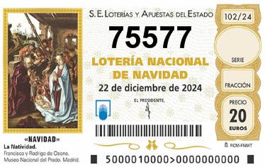 Comprar número 75577 para Lotería de Navidad 2024