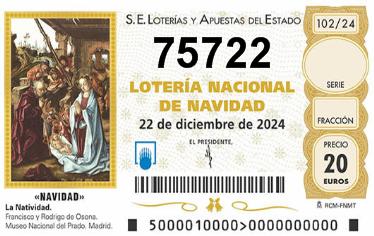 Comprar número 75722 para Lotería de Navidad 2025